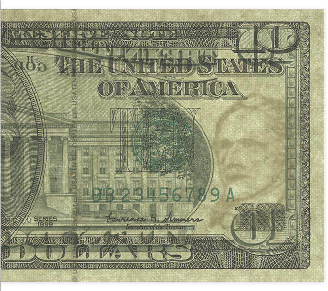 10 Dollar Bill Png Image Black And White - United States Five-dollar Bill (727x631), Png Download