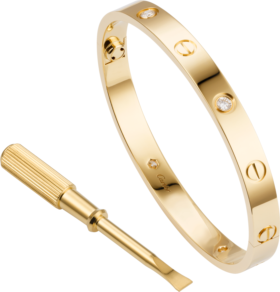 cartier love bracelet four diamonds