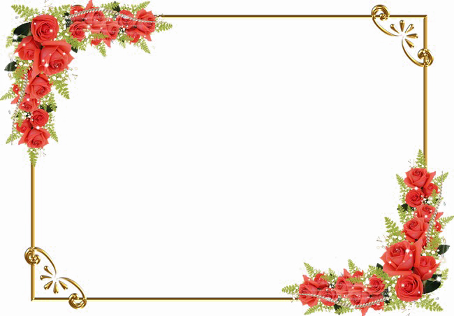 Red Floral Border Png Image Background Borders Red Flower Frame Png