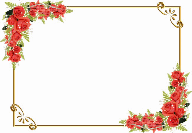 Download Red Floral Border Png Image Background - Borders Red Flower Frame  Png PNG Image with No Background 