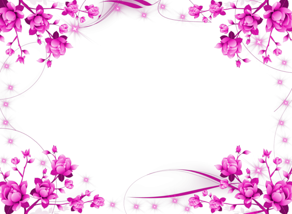 Pink Floral Border Png Image Transparent - Purple Flower Border Png