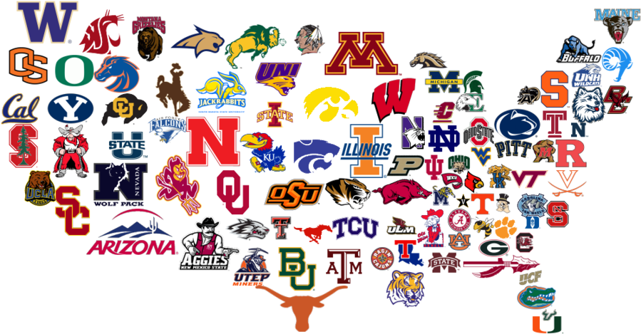 College Football Teams Logos Clipart College Football - Map Of Usa ...