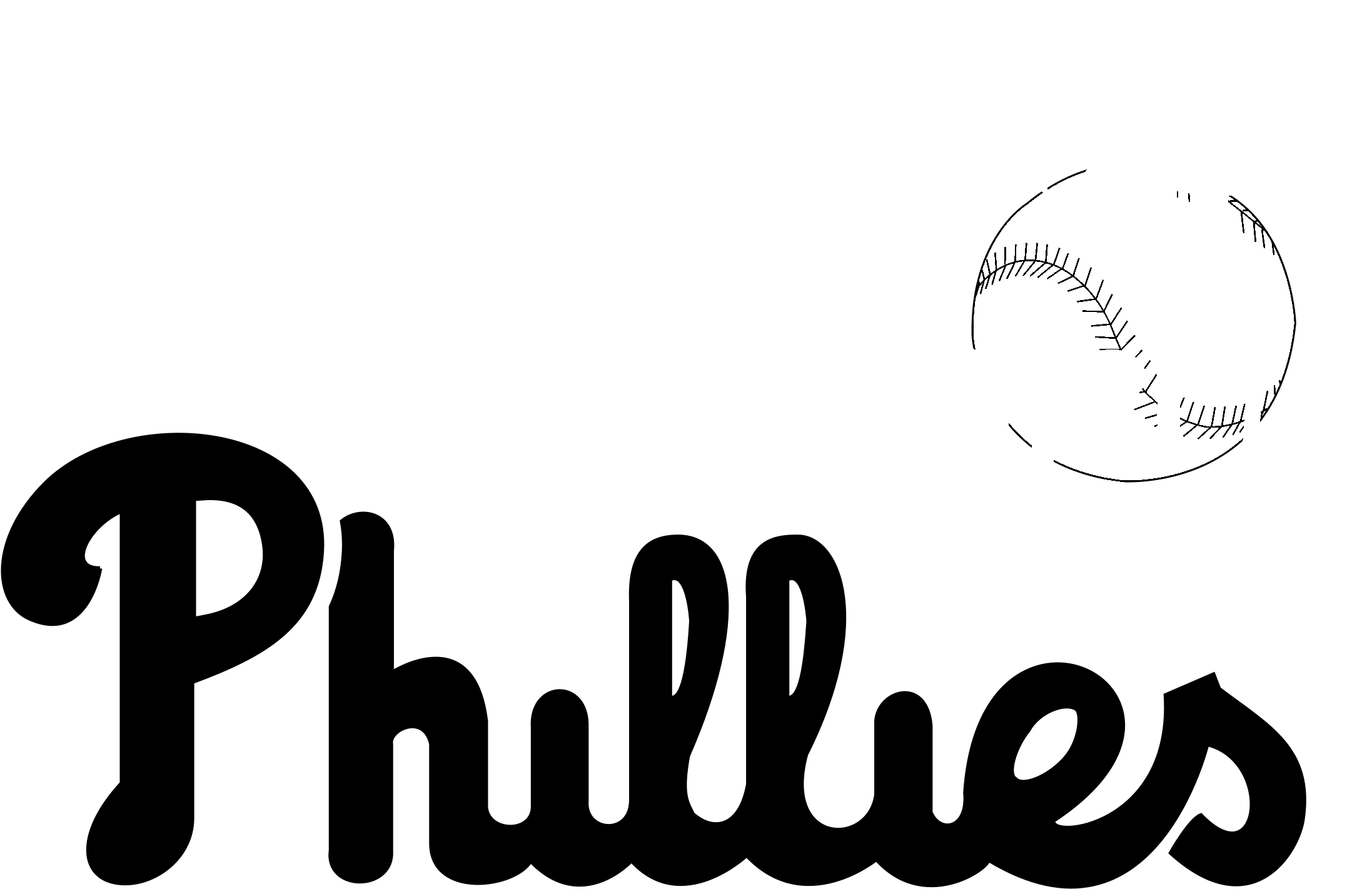 Clearwater Phillies Logo Black And White Philadelphia Phillies Logo