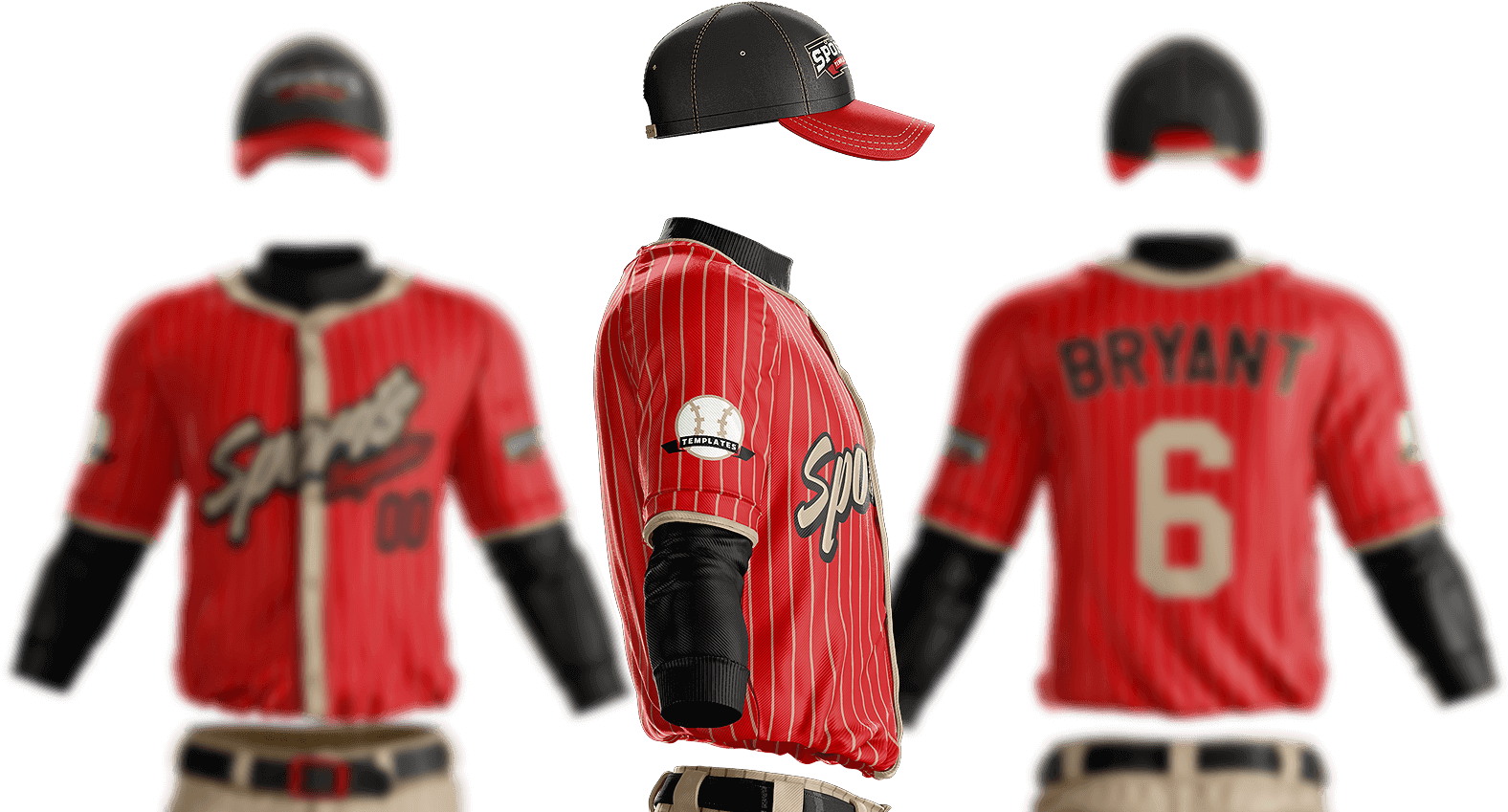 Download Grandslam Baseball Uniform Template - Baseball Uniform Mockup