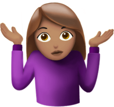 Shrug Female Emoji - Girl Emoji With Hands - Free Transparent PNG