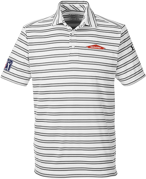 Servpro®/pga Tour Under Armour Tech Stripe White Polo - T-shirt - Free ...