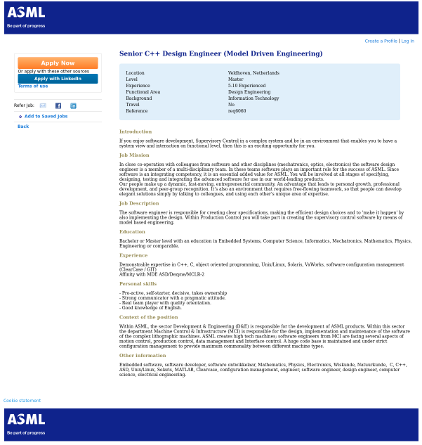 Senior - Asml Holding (600x900), Png Download