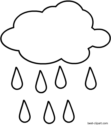 Download Black And White Cloud With Raing Free Clip Art - Clip Art PNG ...