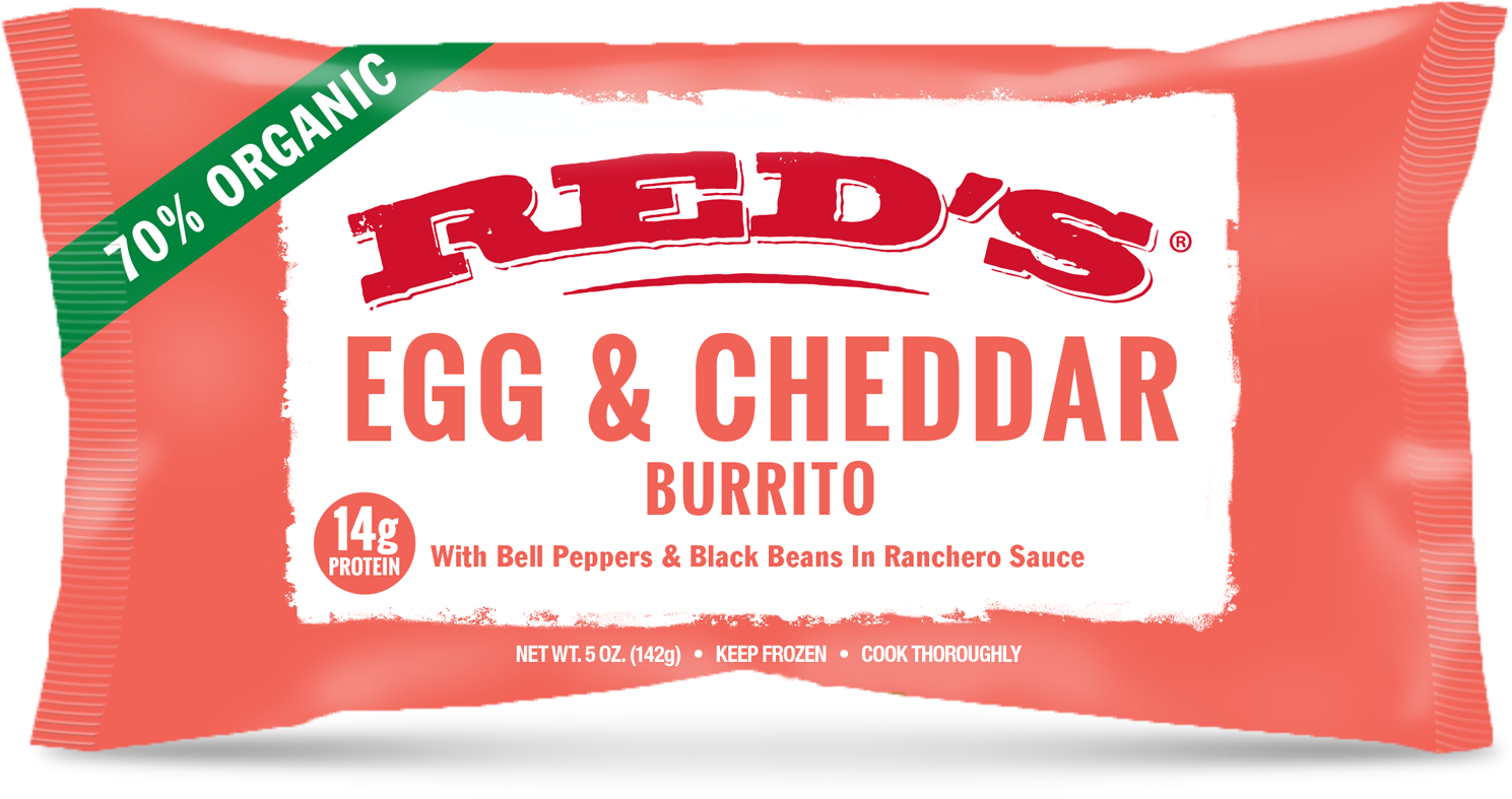 Egg & Cheddar Burrito - Reds All Natural Chipotle Beef And Bean Burrito 5 Ounce (1692x1014), Png Download