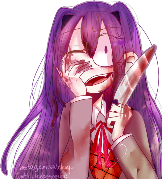 Download My Art Ddlc Yuri Doki Doki Literature Club Ddlc Ukelelee Screamo Anime Png Image With No Background Pngkey Com