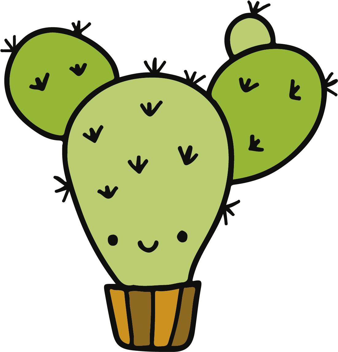 Download El Nopal - Cute Cactus Coloring Page PNG Image with No Background  - PNGkey.com
