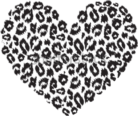 Heart Cheetahprint Print Cheetah Love Wild Animalprintf - Leopard Heart (448x379), Png Download