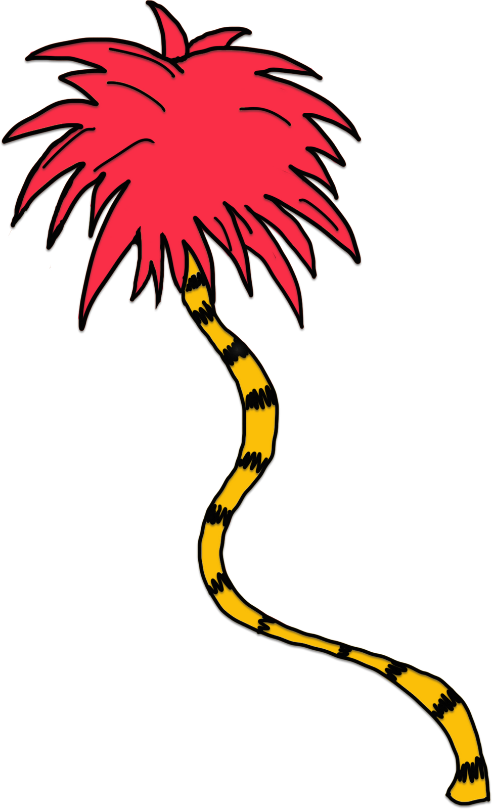 Png Black And White Lorax Trees Clipart - Dr Seuss Transparent