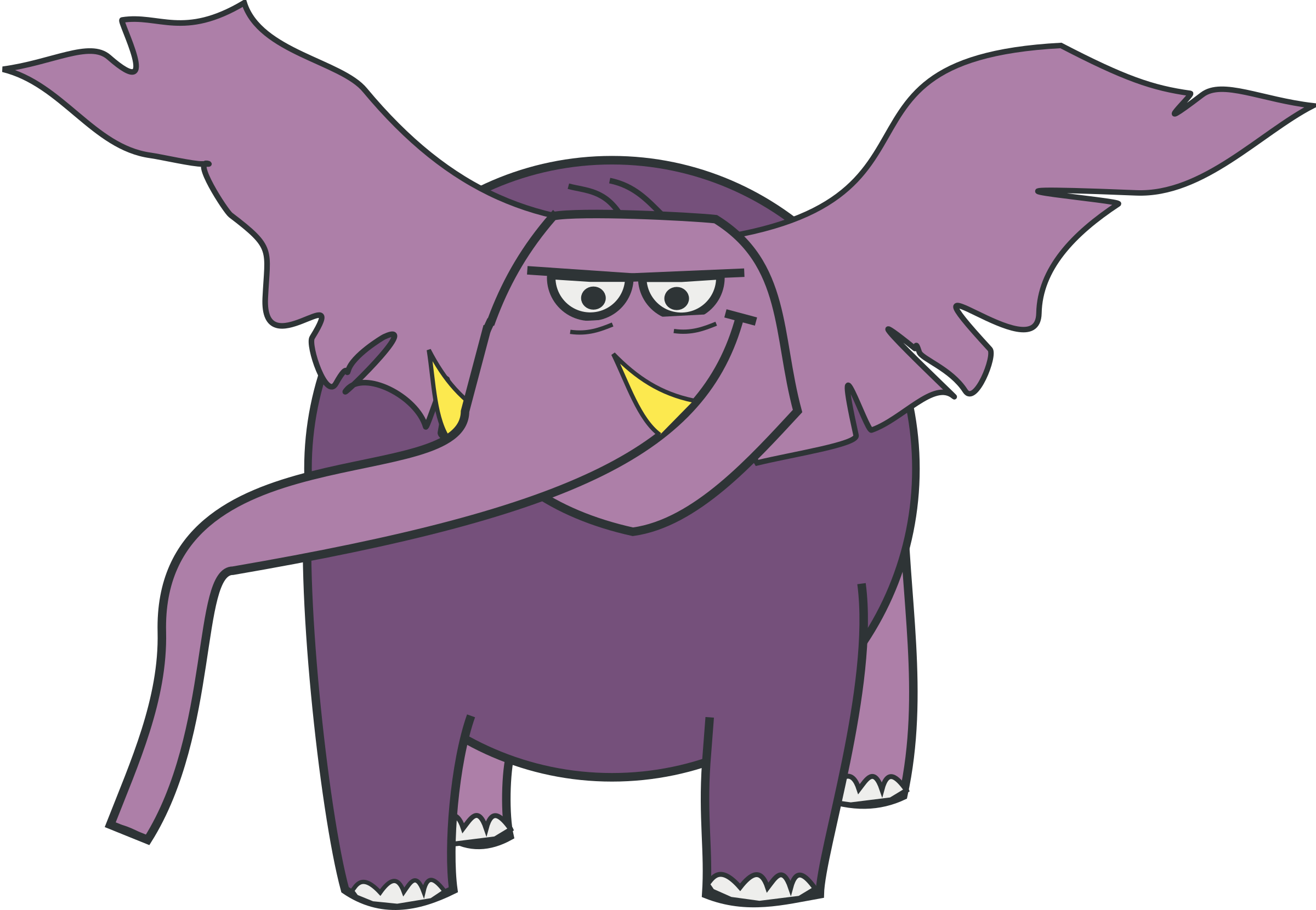 purple elephant clip art