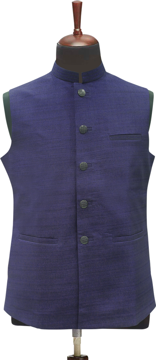 Download Classic Blue Waistcoat - Jacket Kurta Png PNG Image with No ...