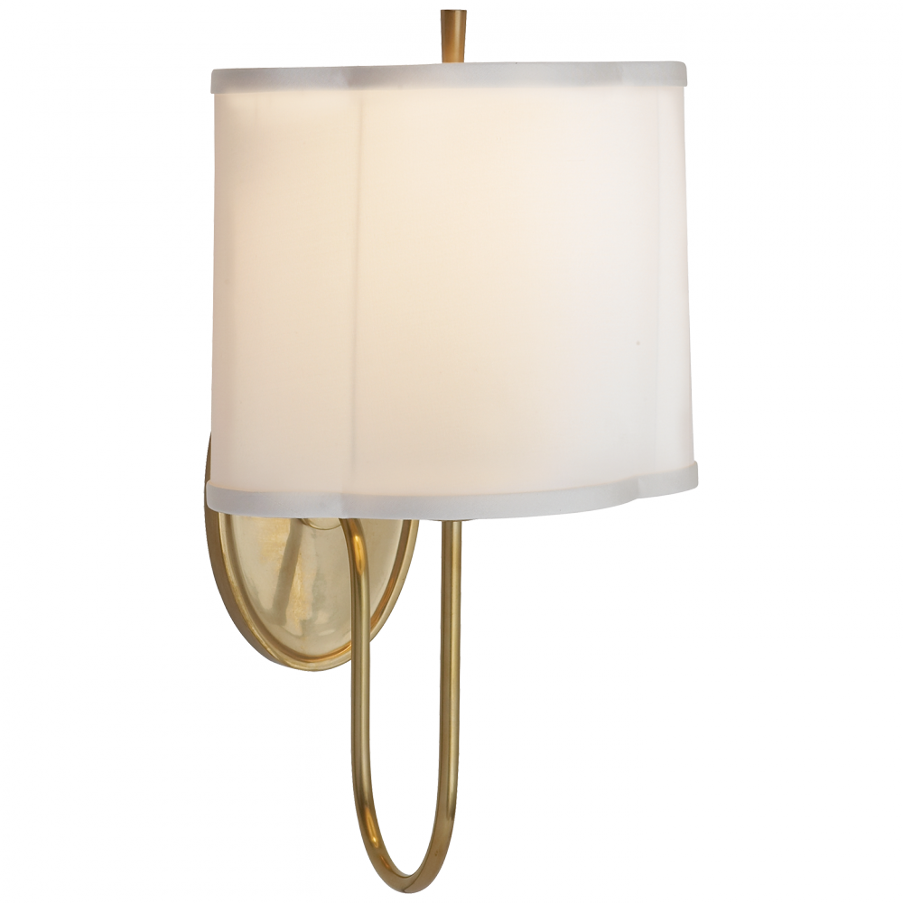 Simple Scallop Wall Sconce In Soft Brass With Si - Lampshade (1000x1000), Png Download