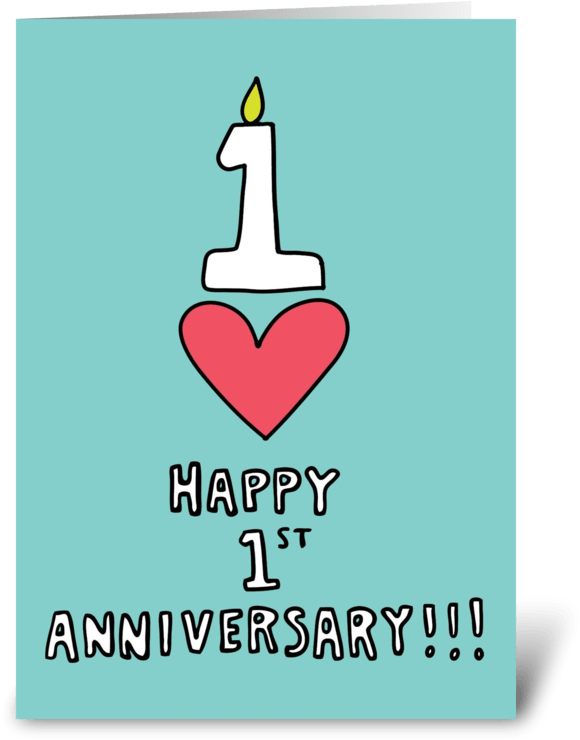 Download Happy 1st Anniversary PNG Image with No Background 