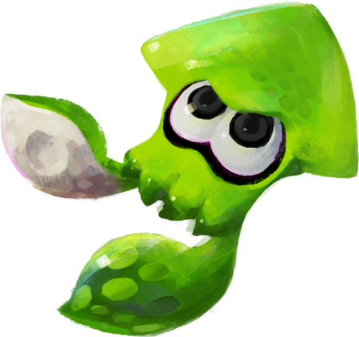 File - Squidgreensplatoon - Splatoon Squid - Free Transparent PNG ...