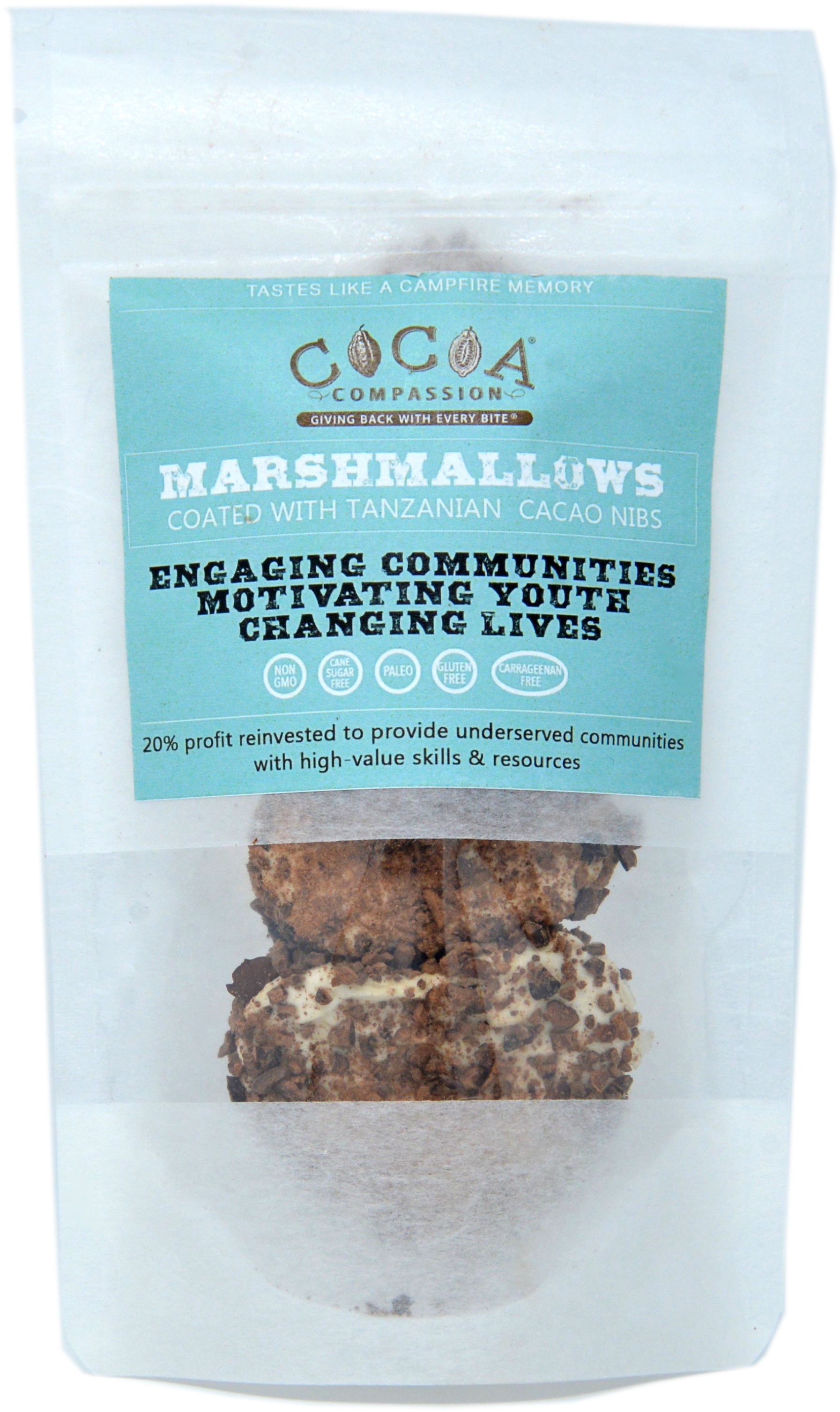 Paleo Marshmallows Coated With Tanzanian Cacao Nibs - Marshmallow (3456x3742), Png Download