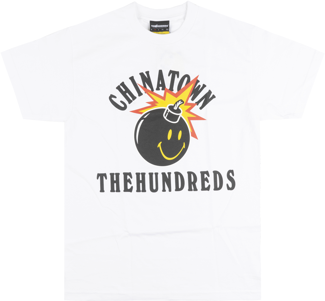 Download The Hundreds X Chinatown Market Happy Adam T Shirt Hundreds Bomb Png Image With No Background Pngkey Com