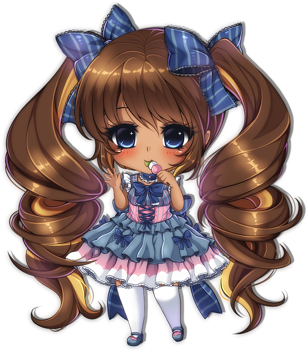 Download Manga Clipart Chibi - Chibi Anime Girl Dark Skin PNG Image ...