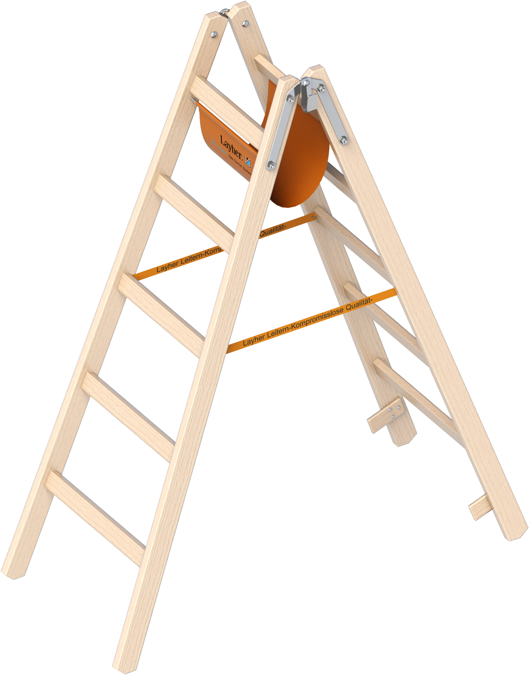 Layher Wooden Rung Ladder - Layher Holzstehleiter 1038206 - 1,85 M Länge (1111x1394), Png Download