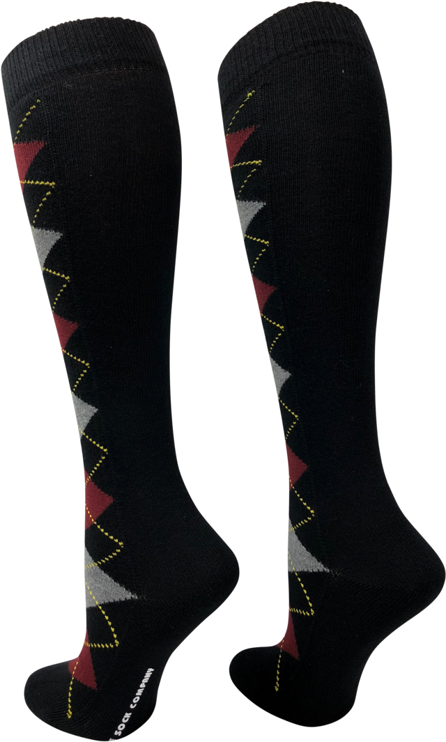 Download Black Knee High Boot Socks With Argyle Design Love - Sock PNG ...