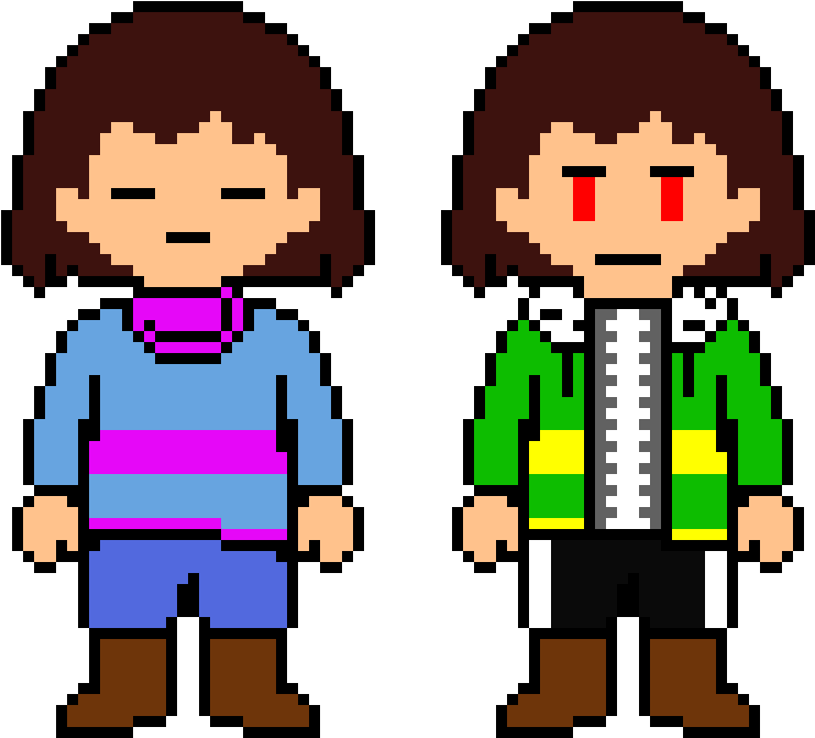 Frisk Sprite - Storyshift Chara Pixel Art - Free Transparent PNG ...