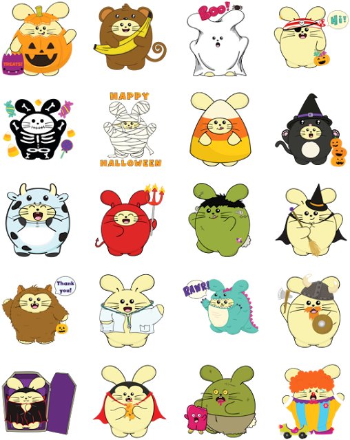 Fat Rabbit Halloween & Free Birds Arrive On Facebook - Fat Rabbit Facebook Sticker (508x640), Png Download