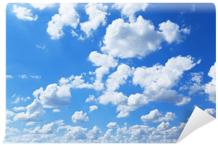 Blue Sky And Fluffy White Clouds Wall Mural • Pixers® - Cloud - Free