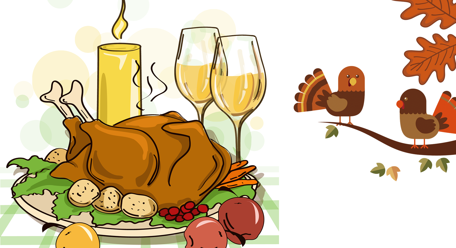 Download Turkey Meat Thanksgiving Dinner Cartoon - Happy Thanksgiving