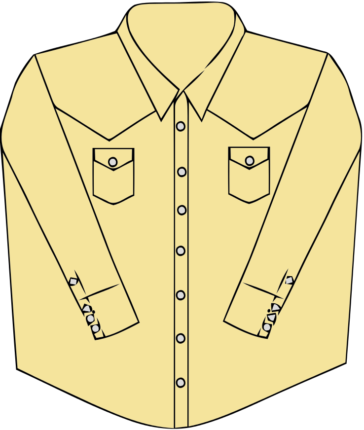 Pocket Drawing Western Shirt (738x872), Png Download
