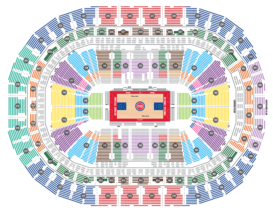 Detroit Pistons Seating Chart With Seat Numbers