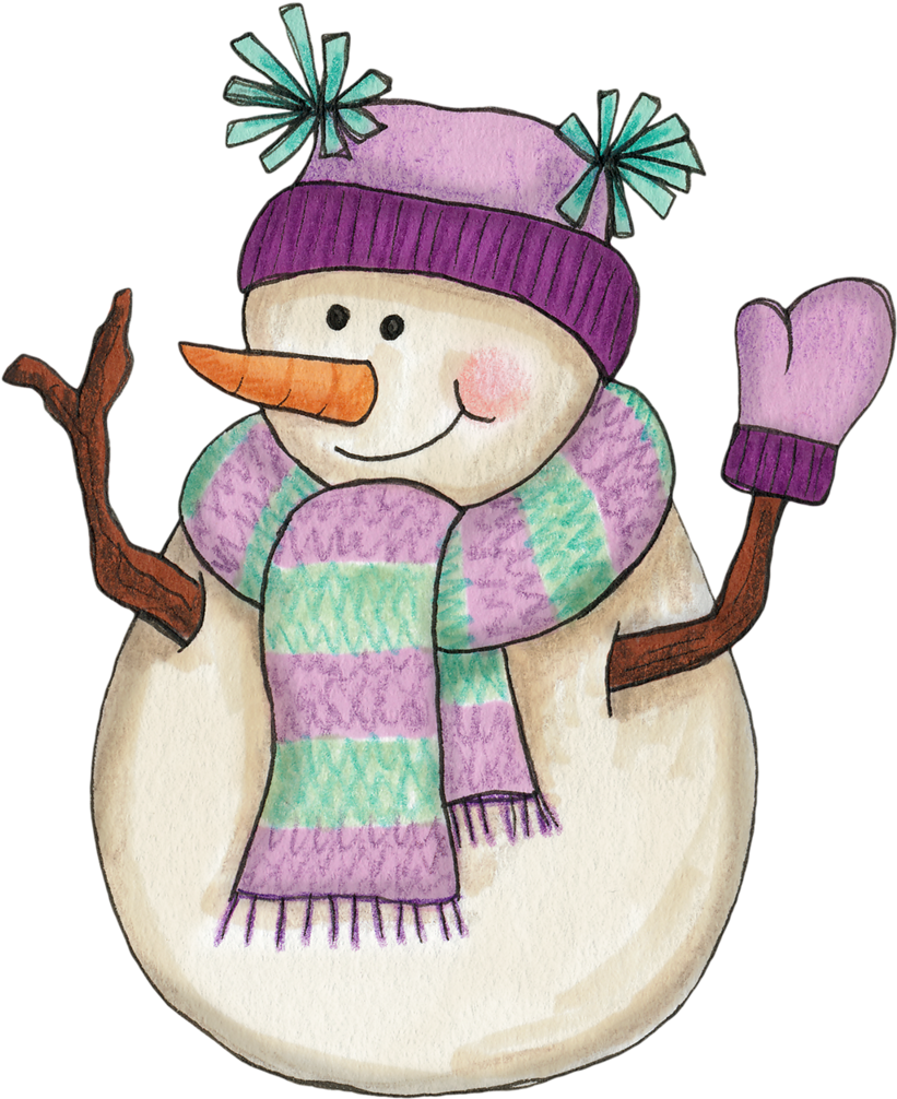 Download Snowman In Lavender - Girl Snowman Clipart PNG Image with No ...