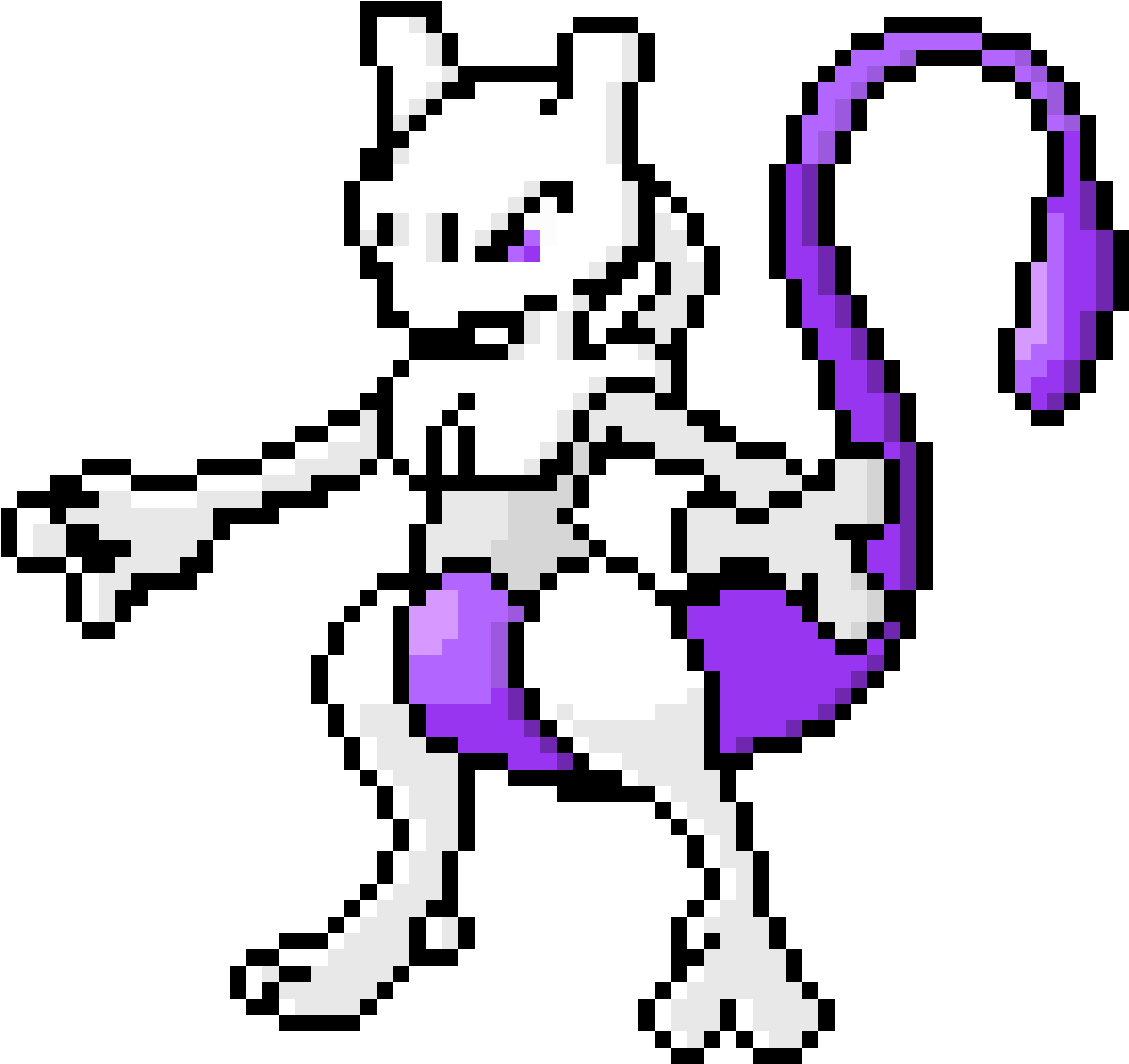 Mewtwo - Mewtwo Pixel Art - Free Transparent PNG Download - PNGkey