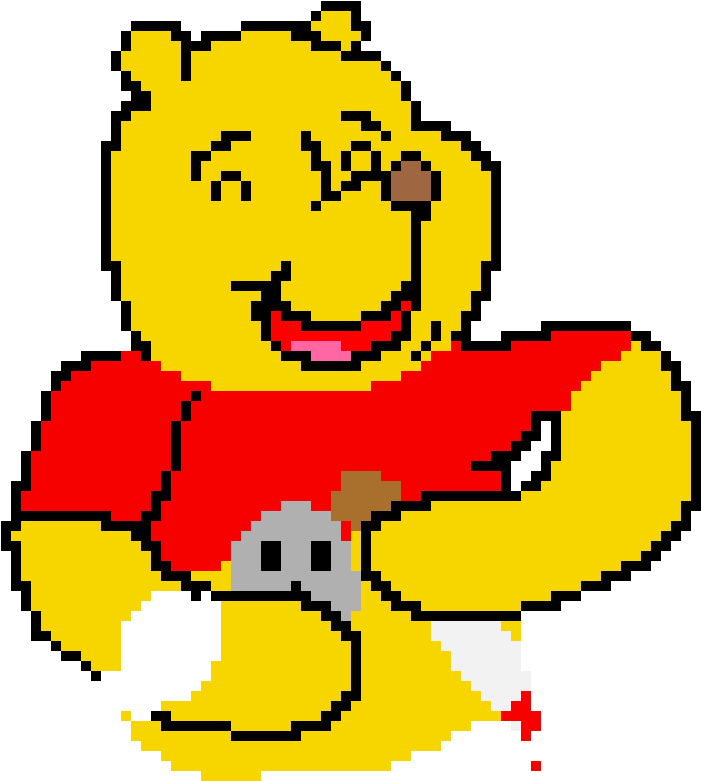 Demented Pooh Bear (830x850), Png Download