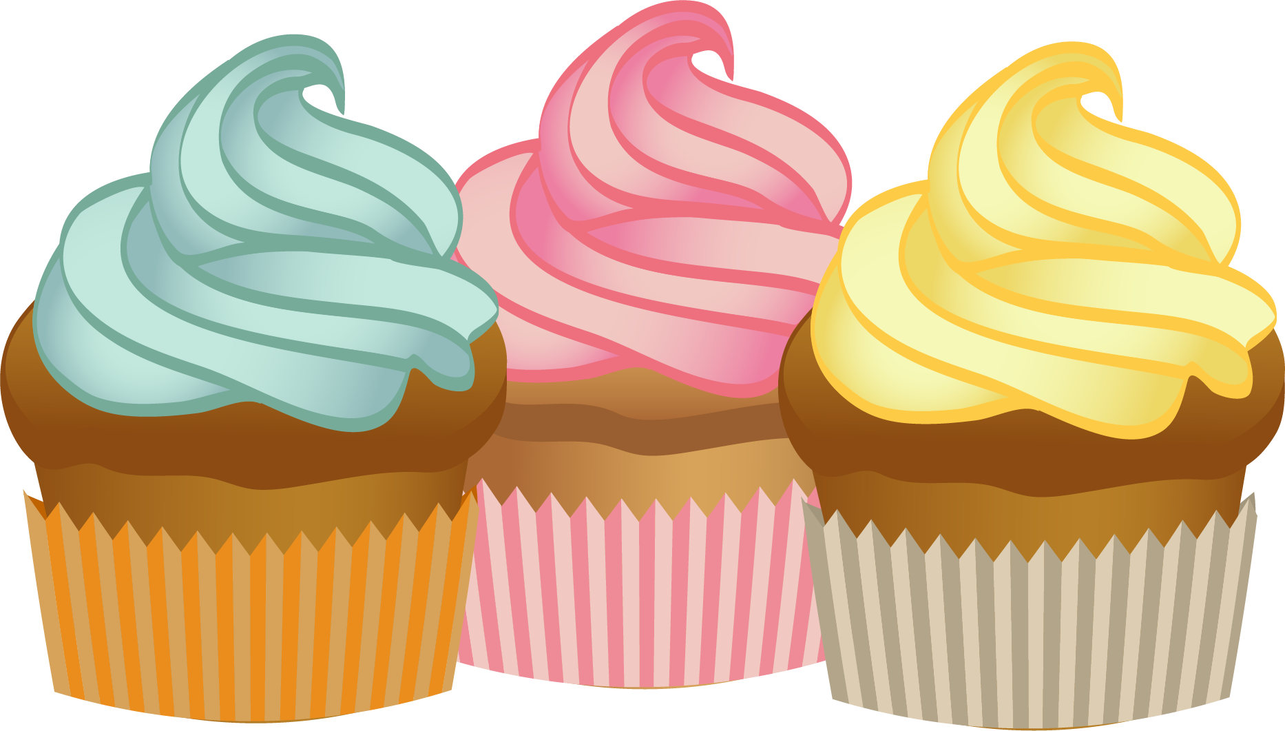 Drawn Cupcake Muffin (1866x1061), Png Download