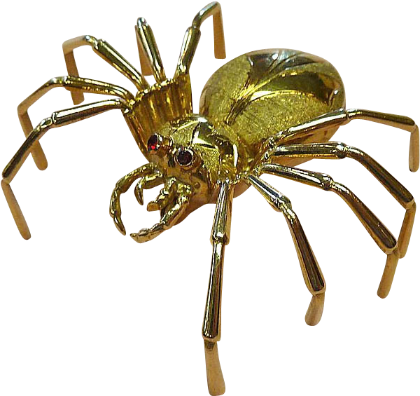 An Amazing Vintage Spider Pin Exquisitely Made In 18k (792x792), Png Download