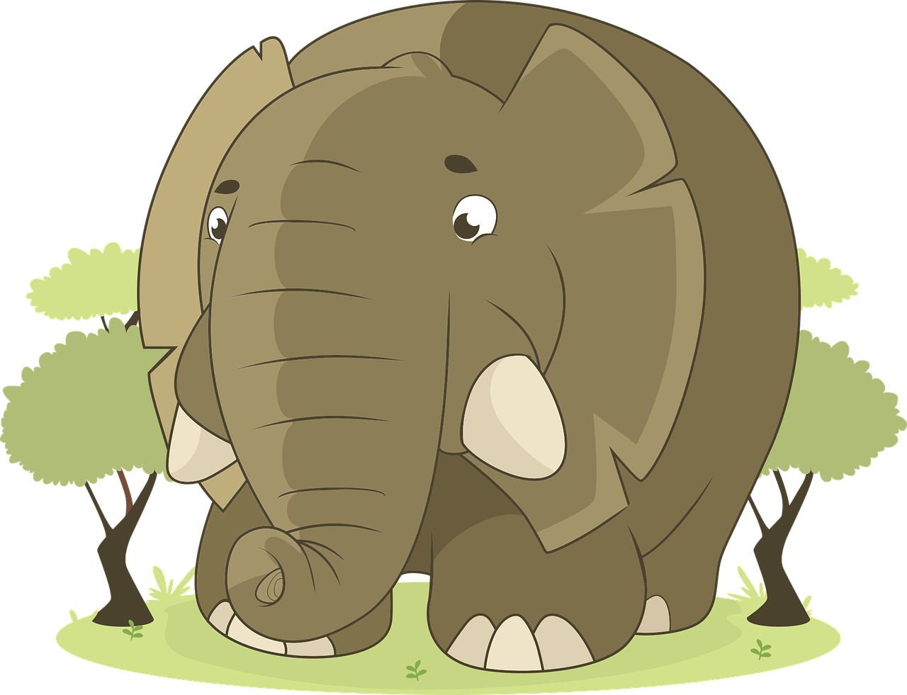 Baby Elephant Clipart - Animales De La Selva En Caricatura - Free ...