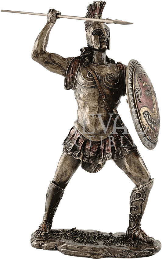 Spartan Hoplite Warrior With Spear Statue (850x850), Png Download