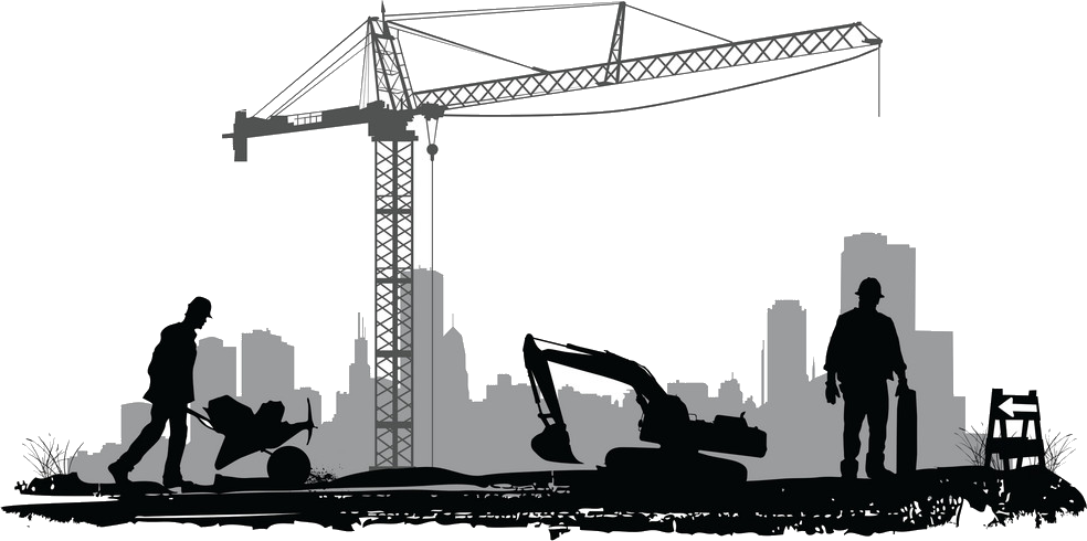Construction Silhouette (984x490), Png Download