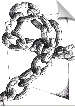 chain pencil drawing