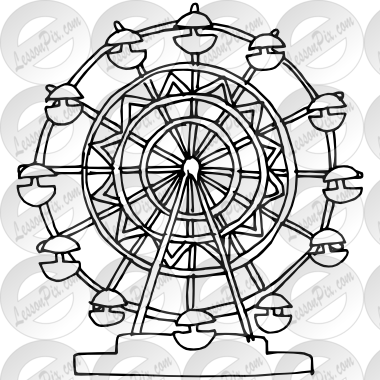 Panoramic Wheel Isolated Icon - Draw Carnival Ferris Wheel - Free  Transparent PNG Clipart Images Download