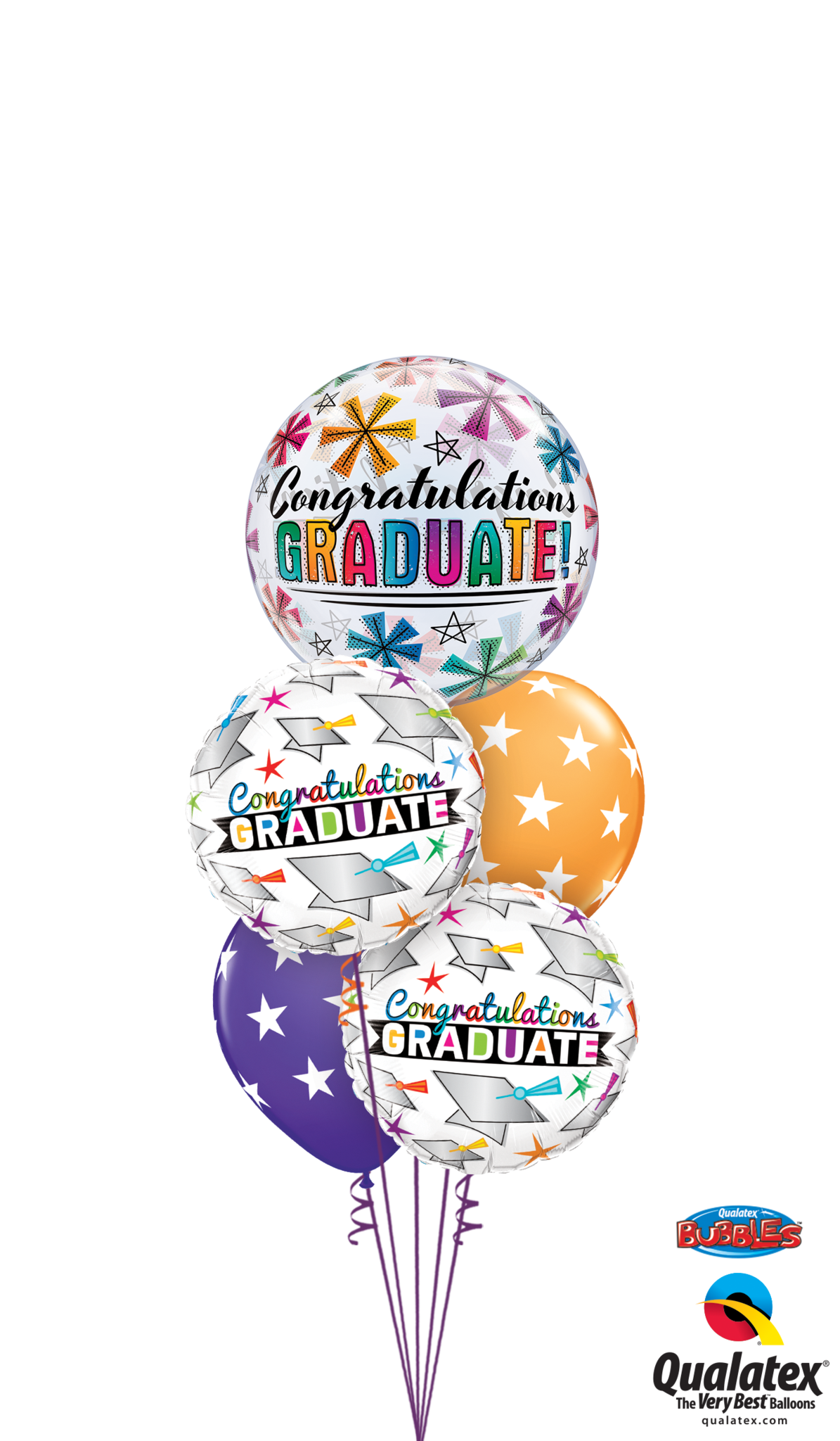 Shimmering Graduation Stars - Transparent Graduation Balloons (1195x2048), Png Download