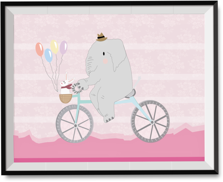 Elefante Rosa - Greeting Card (820x683), Png Download