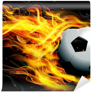 Miiverse Soccer Ball On Fire Png - Fussball Feuer - Free Transparent 