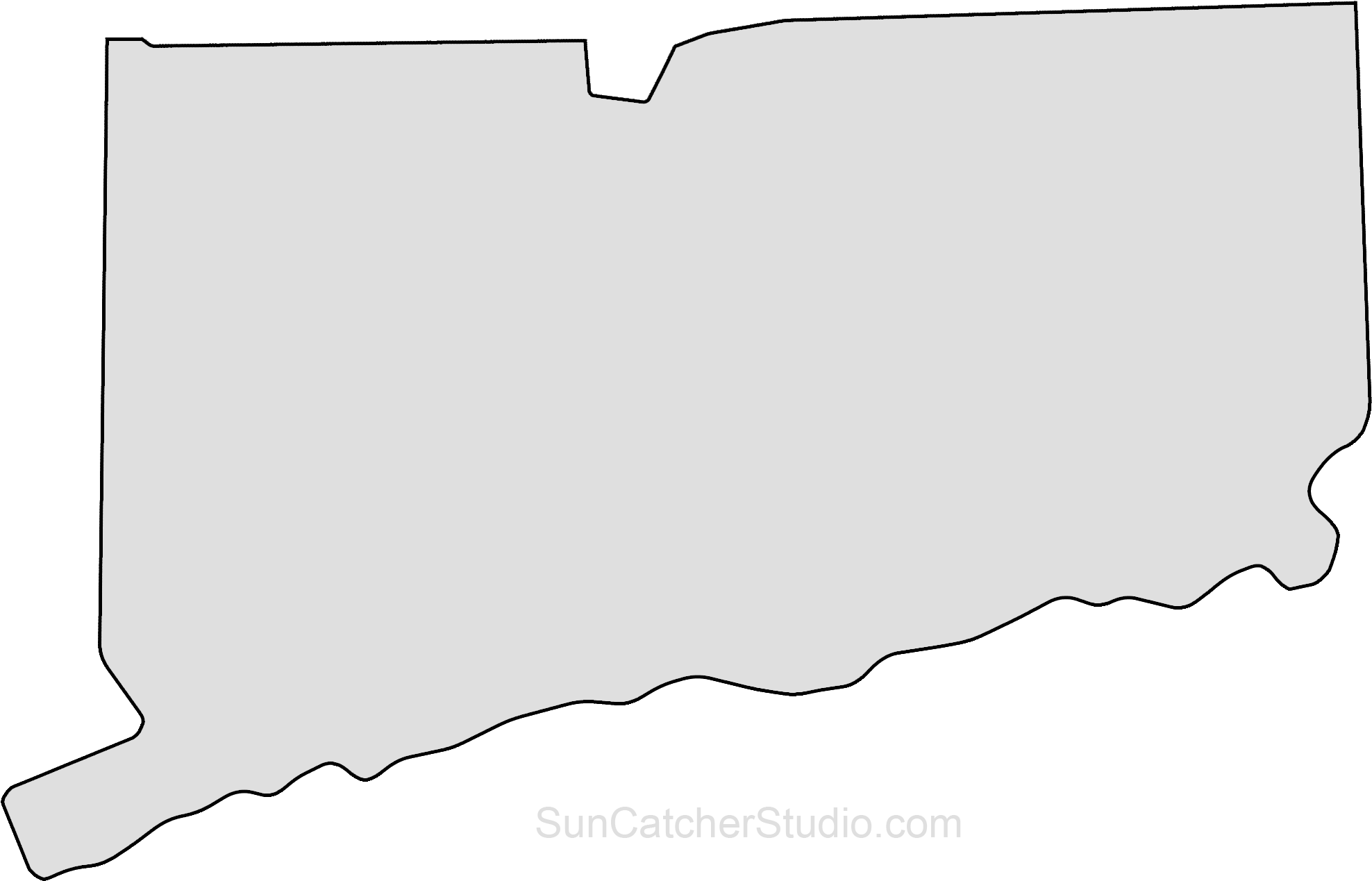 Connecticut Map Outline Png Shape State Stencil Clip Connecticut State Outline Free 0268