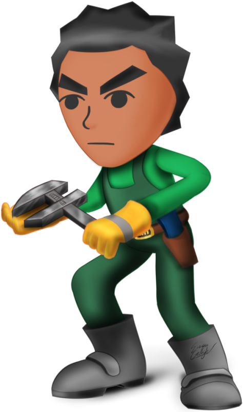 Mii Engineer Complete - Cartoon (518x810), Png Download