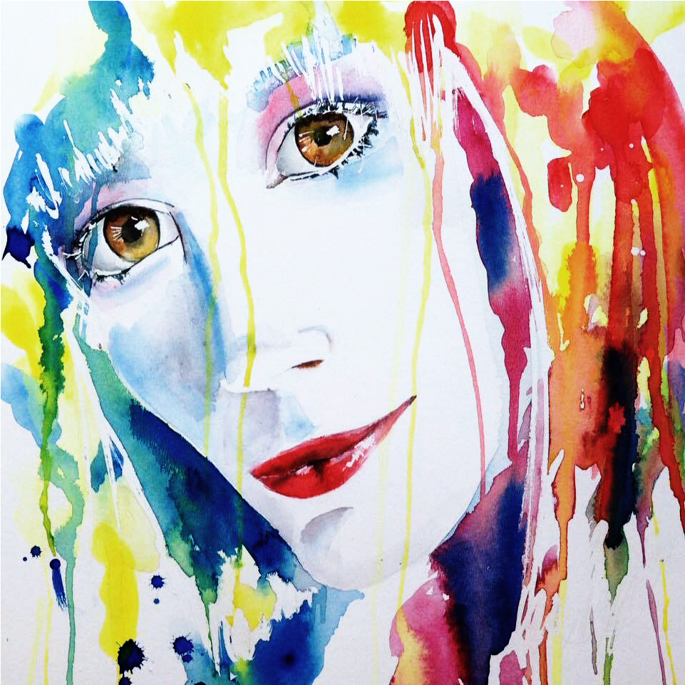 Download Original Modern Watercolor Portrait Painting - Modern Art PNG ...