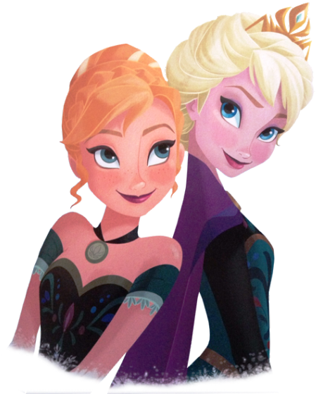 By The Disney Illustrators - Anna And Elsa Art - Free Transparent PNG ...